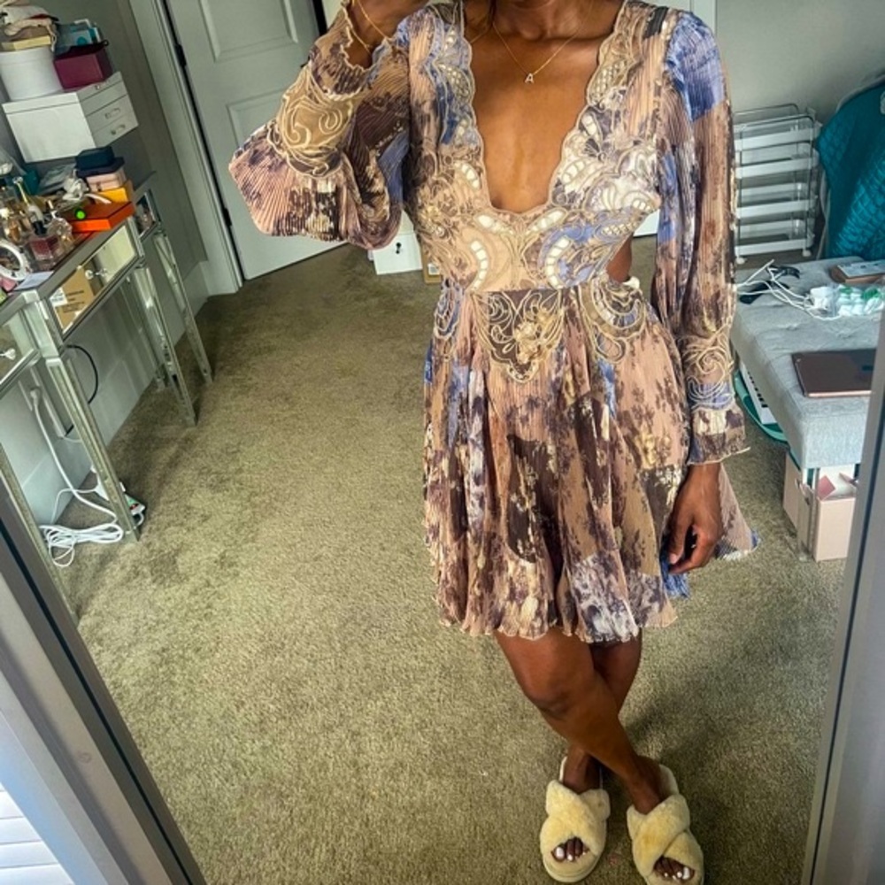 ASOS Embroidered Floral Cutout Mini Dress